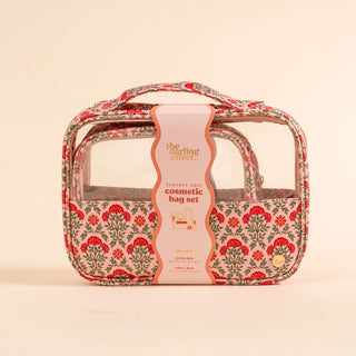 Clearly Chic Cosmetic Bag Set–Everbloom Dusty Rose