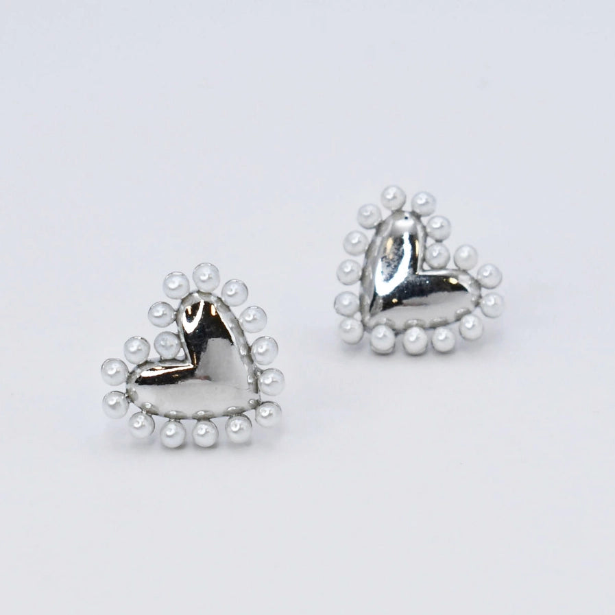 Cute Love Silver Earring-1
