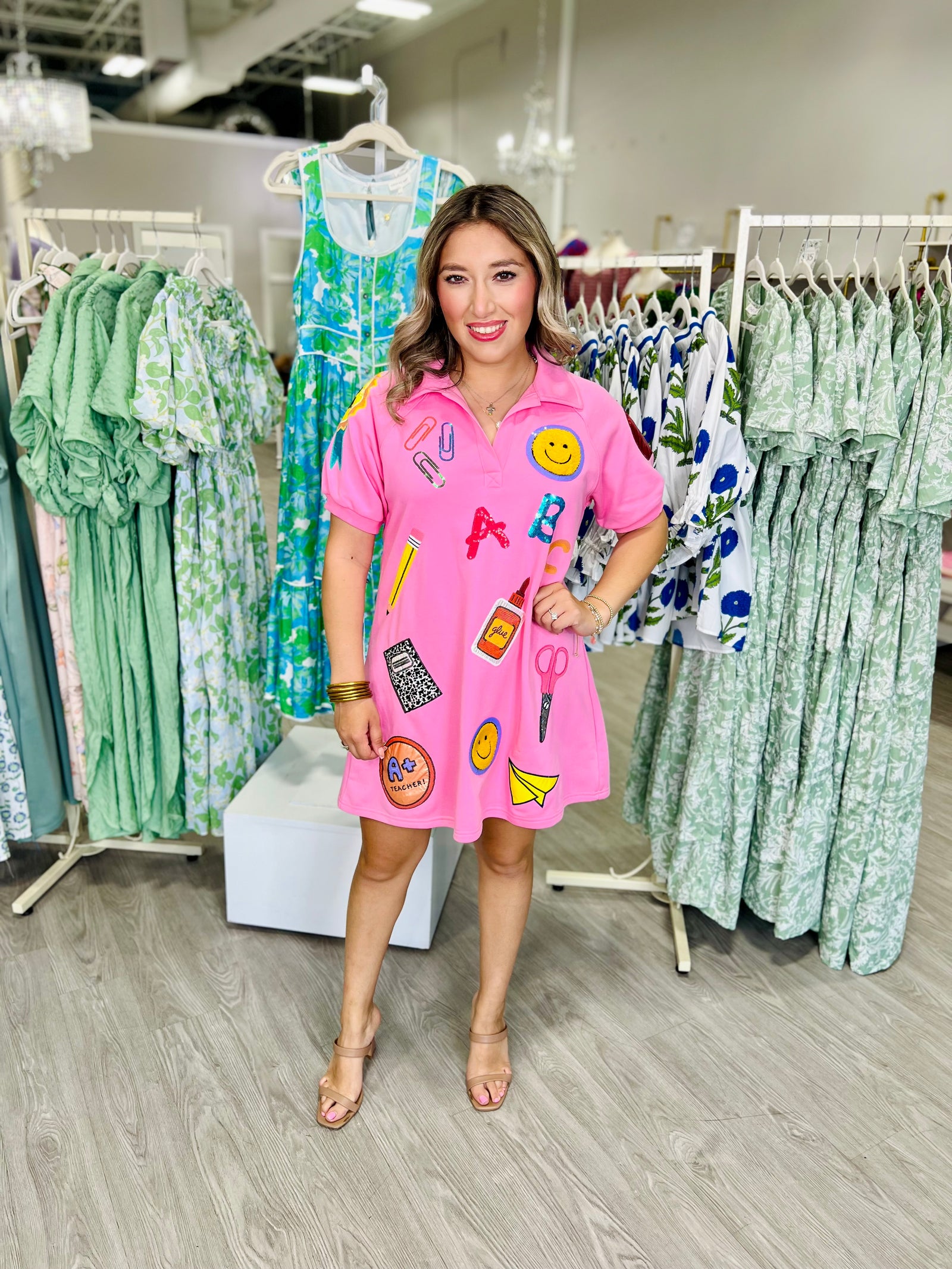 School Days Pink Stickers Dress