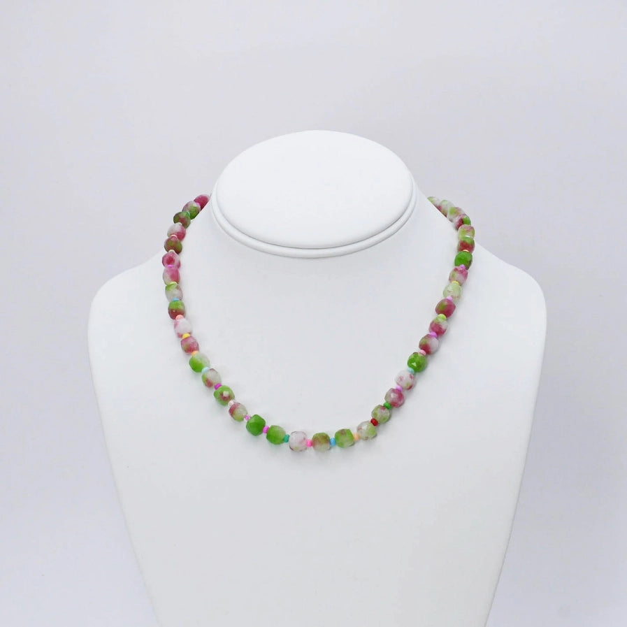 Camo Girly Gemstone Necklace-