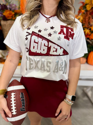 Texas A&M Pennant Sparkle T-Shirt
