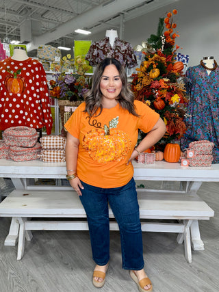 QUEEN OF SPARKLES ORANGE SEQUIN FLOWER PUMPKIN