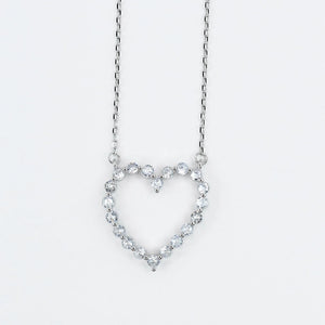 Sparkle Heart Necklace- SILVER