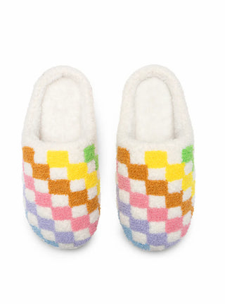 RAINBOW CHECKERED SLIPPERS