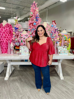 RYLEE RED SPARKLE TOP