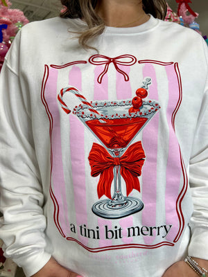 Simply Southern A Tini Bit Merry Crewneck – Women’s White