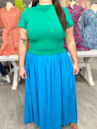 PETRA GREEN/BLUE DRESS