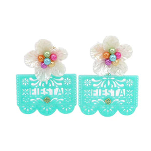 TURQUOISE FIESTA PAPEL PICADO EARRINGS