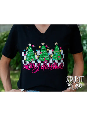 TREES WITH CHECKER TEE