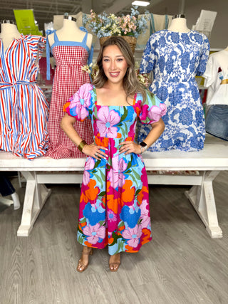 KRISTEN FLORAL MIDI DRESS