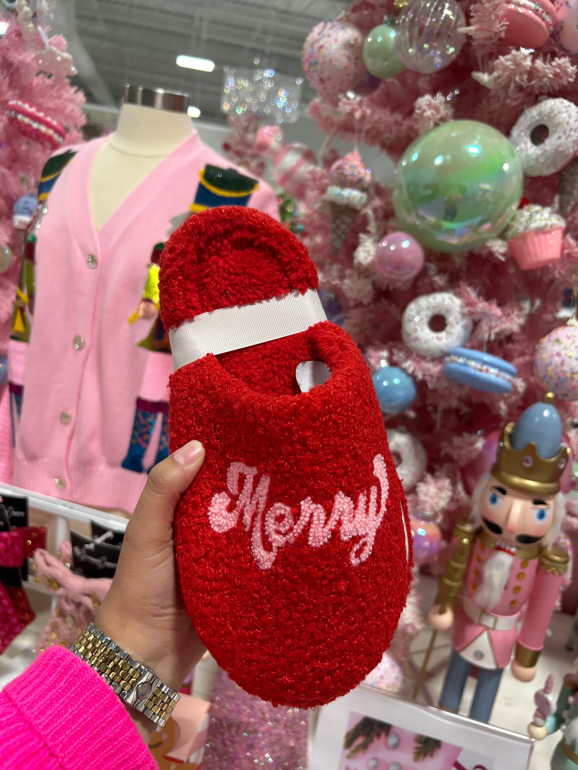 MERRY MERRY SLIPPERS, RED