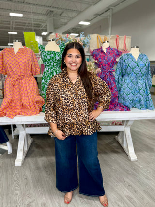 JOSIE LATTE LEOPARD TOP