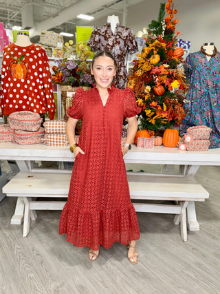 CLAUDIA EYELET DRESS