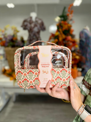 Clearly Chic Cosmetic Bag Set–Everbloom Dusty Rose