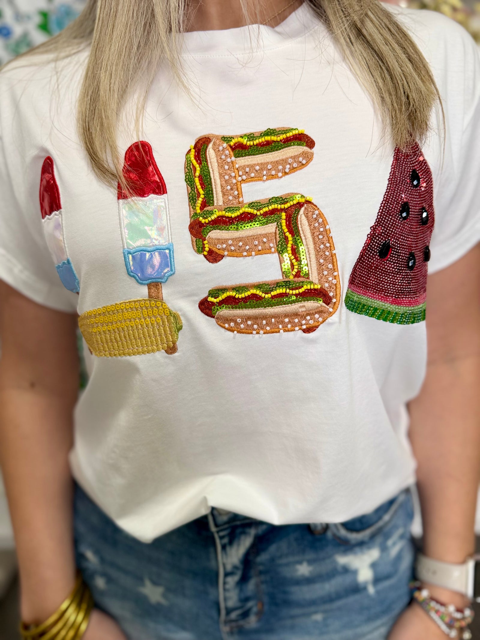 QOS WHITE USA ICON TEE