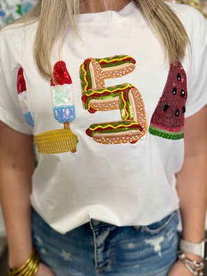 QOS WHITE USA ICON TEE