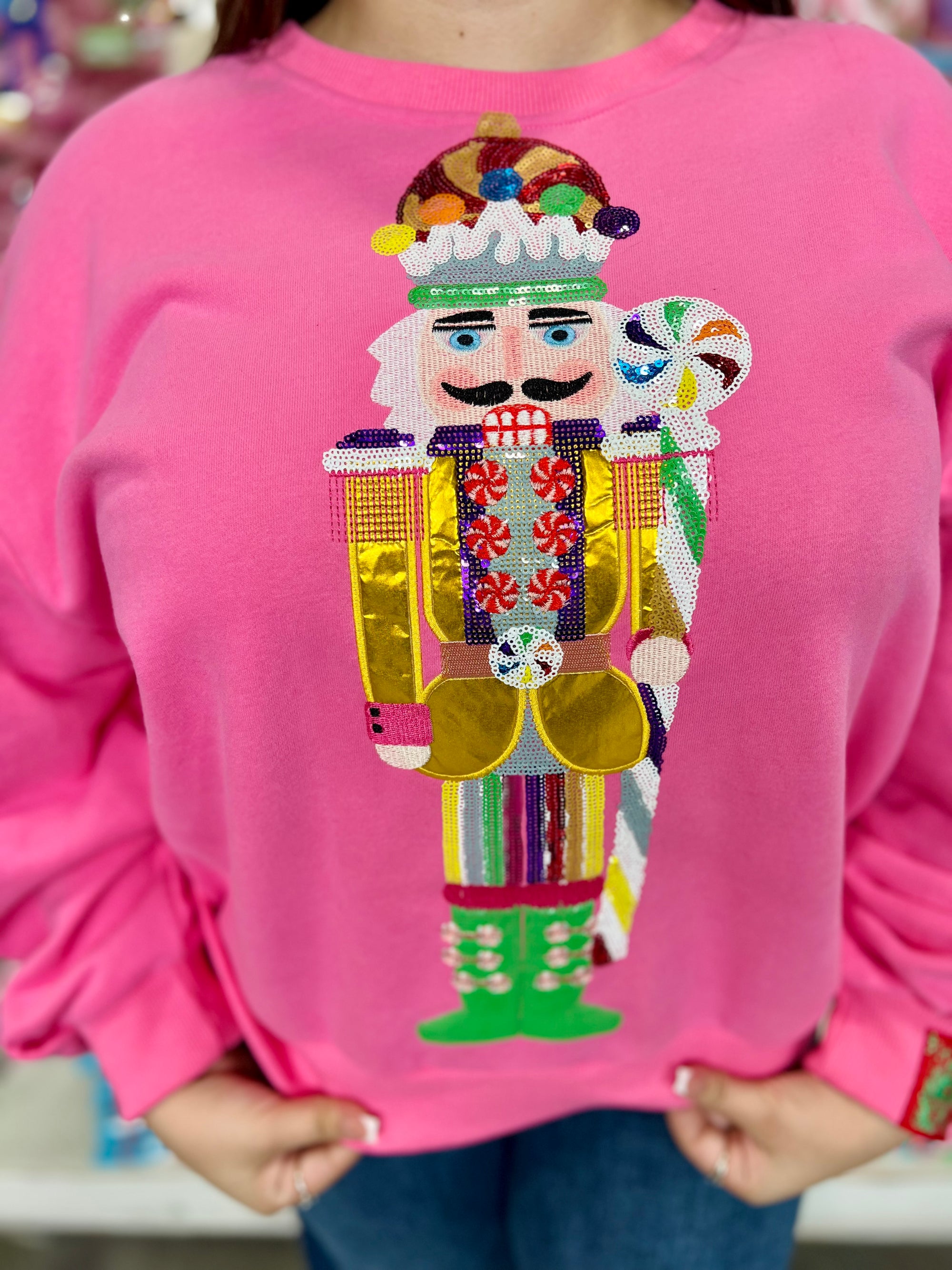 PINK CANDYLAND NUTCRACKER SWEATSHIRT-PINK (QUEEN OF SPARKLE)