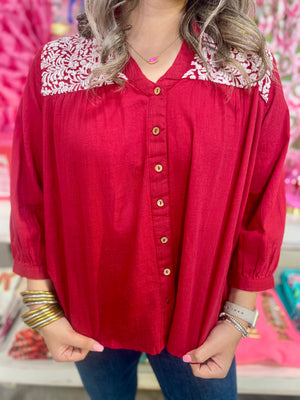 LAYERZ JANE TOP RED
