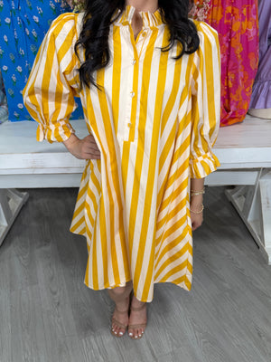 IRMA YELLOW STRIPE DRESS