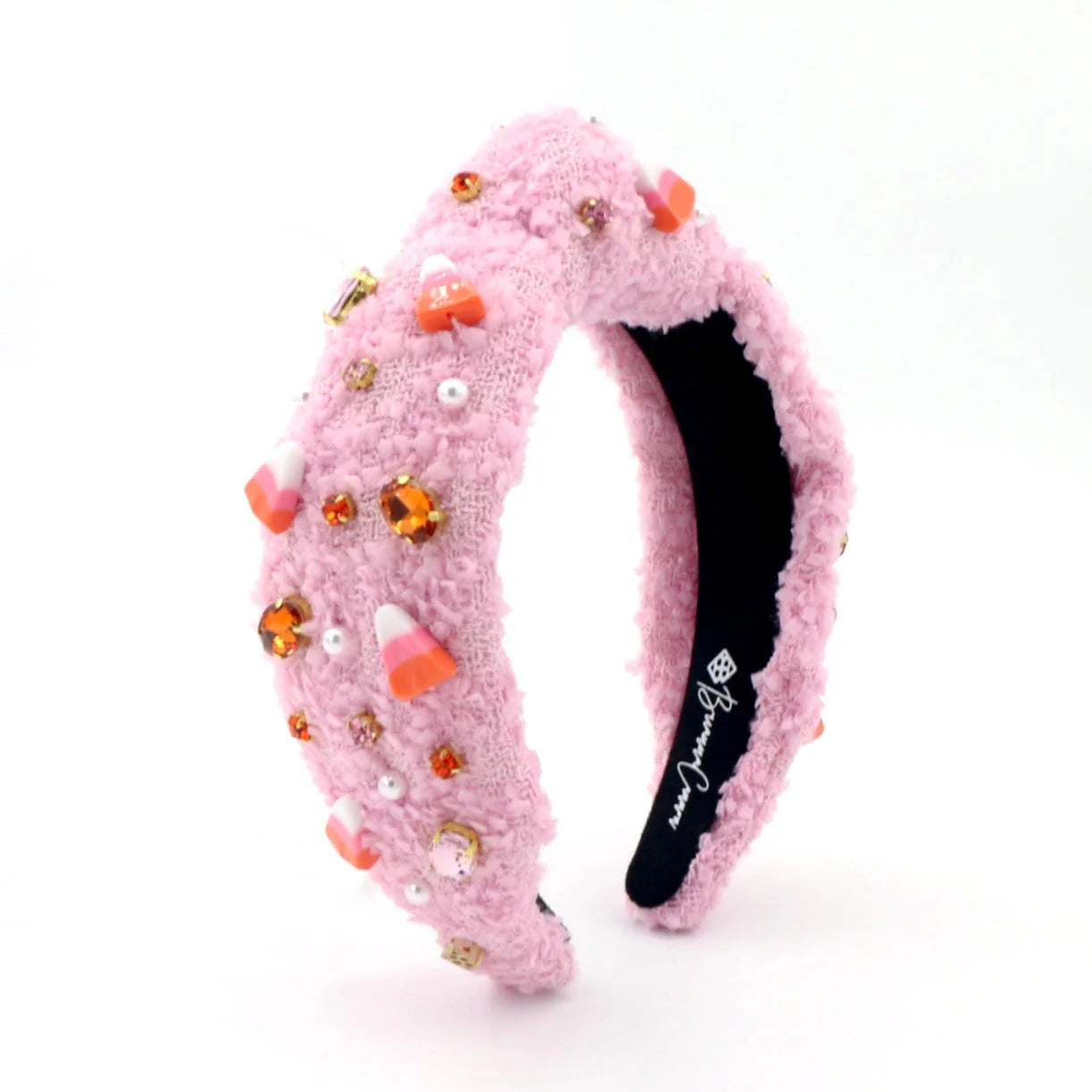 Adult Size Pink Candy Corn Boucle Headband with Crystals