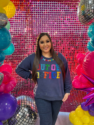 QUEEN OF SPARKLES OUT OF OFFICE SWEATSHIRT