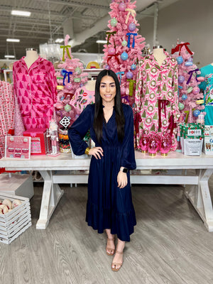 Fabiola Split Neck Midi Dress