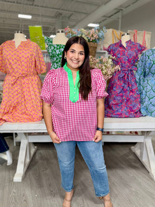 ANGELINA GINGHAM TOP
