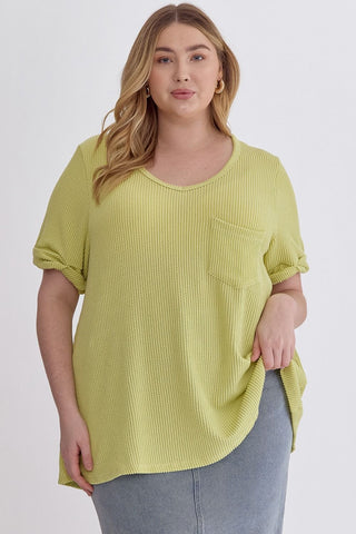 AVERY V-NECK RIBBED TOP