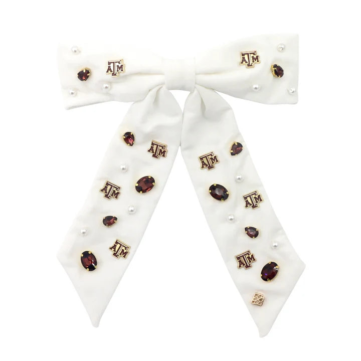 WHITE TEXAS A&M BOW BARRETTE