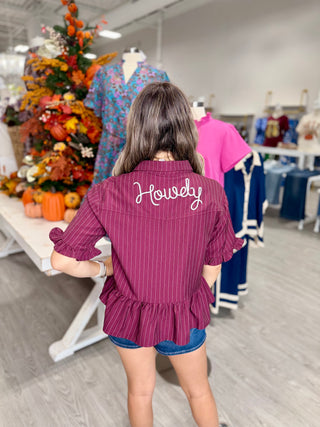 Dixie Top- Howdy Maroon