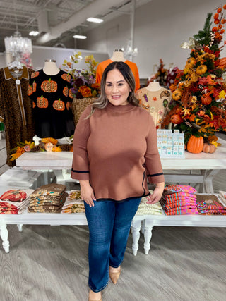 CORINA BROWN SWEATER TOP