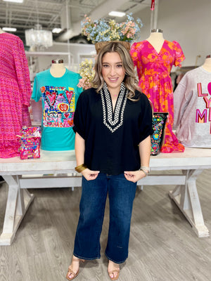 MAYA BLACK GINGHAM TOP