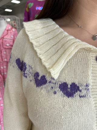 STACY RUFFLE COLLAR CARDIGAN