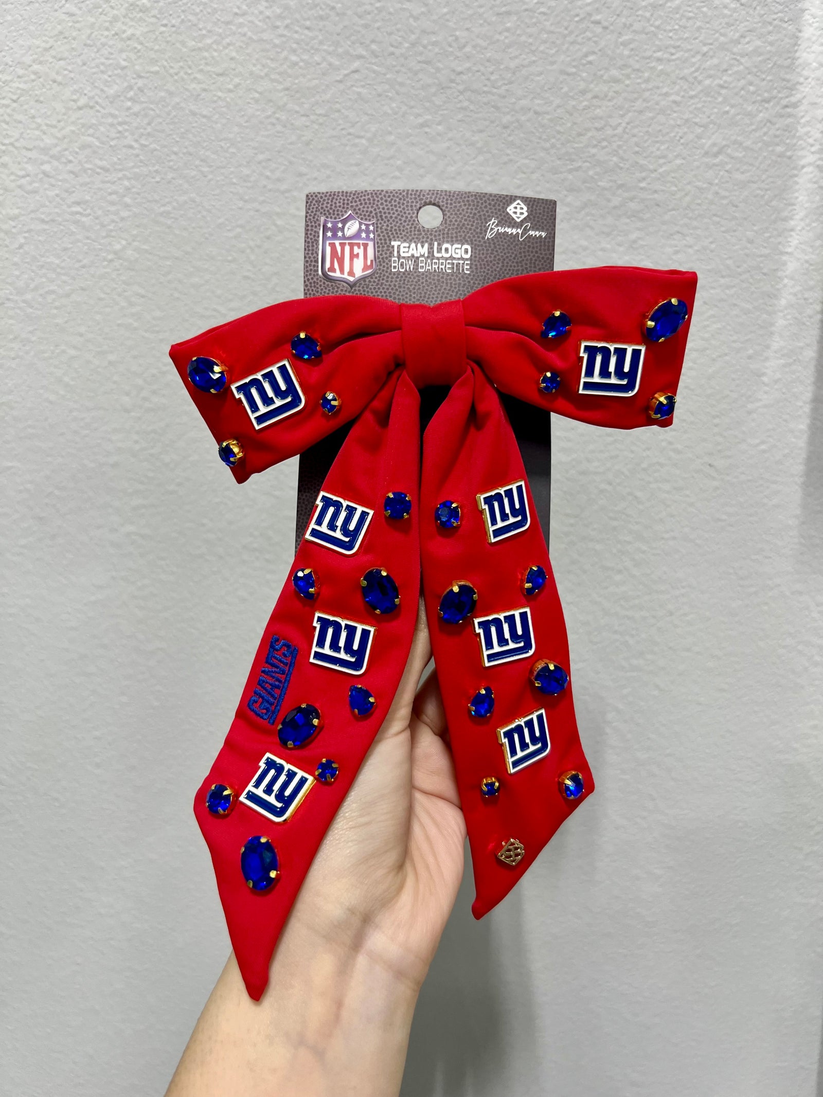 New York Giants Red Bow Barrette