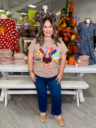 QUEEN OF SPARKLES RAINBOW TURKEY TEE
