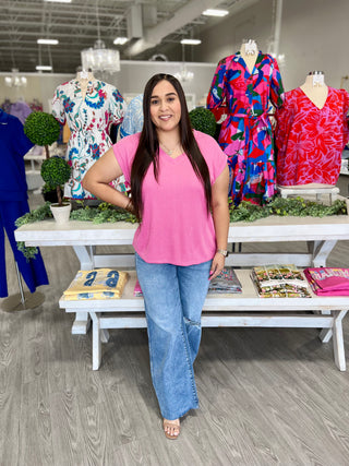 AUDRINA TOP- PINK DOOR BUSTER