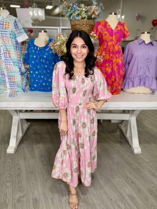 YVETTE FLORAL MIDI DRESS