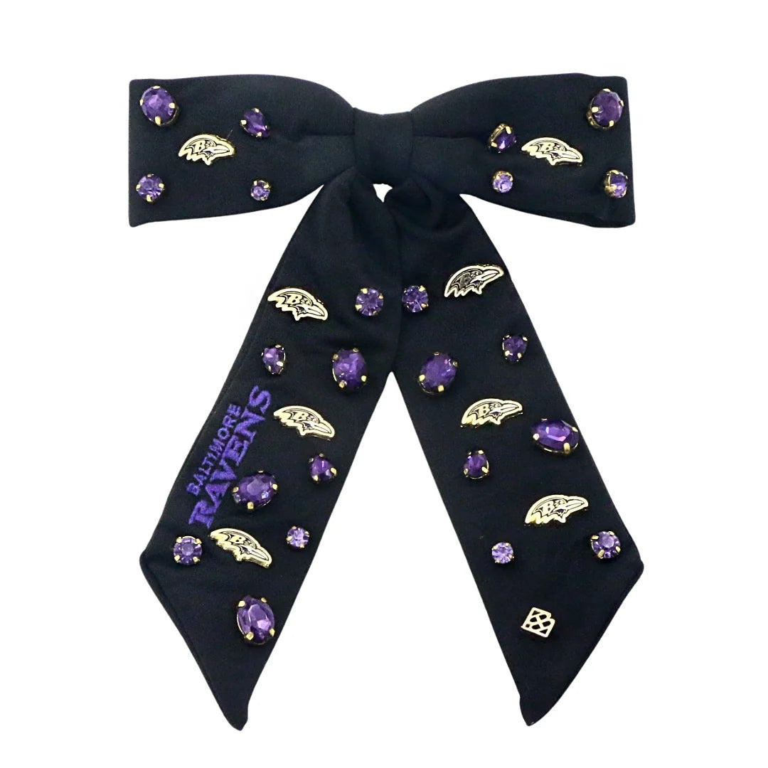 Baltimore Ravens Black Bow Barrette