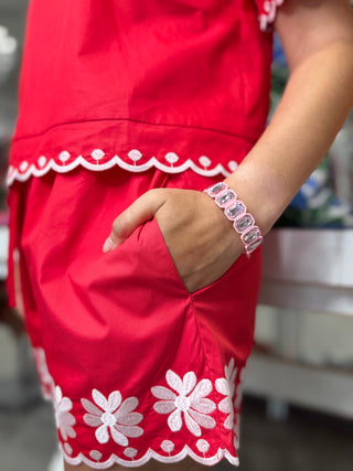 GISELLE BRACELET EMERALD-BABY PINK