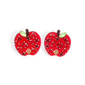 BACK TO SCHOOL APPLE EARRINGS