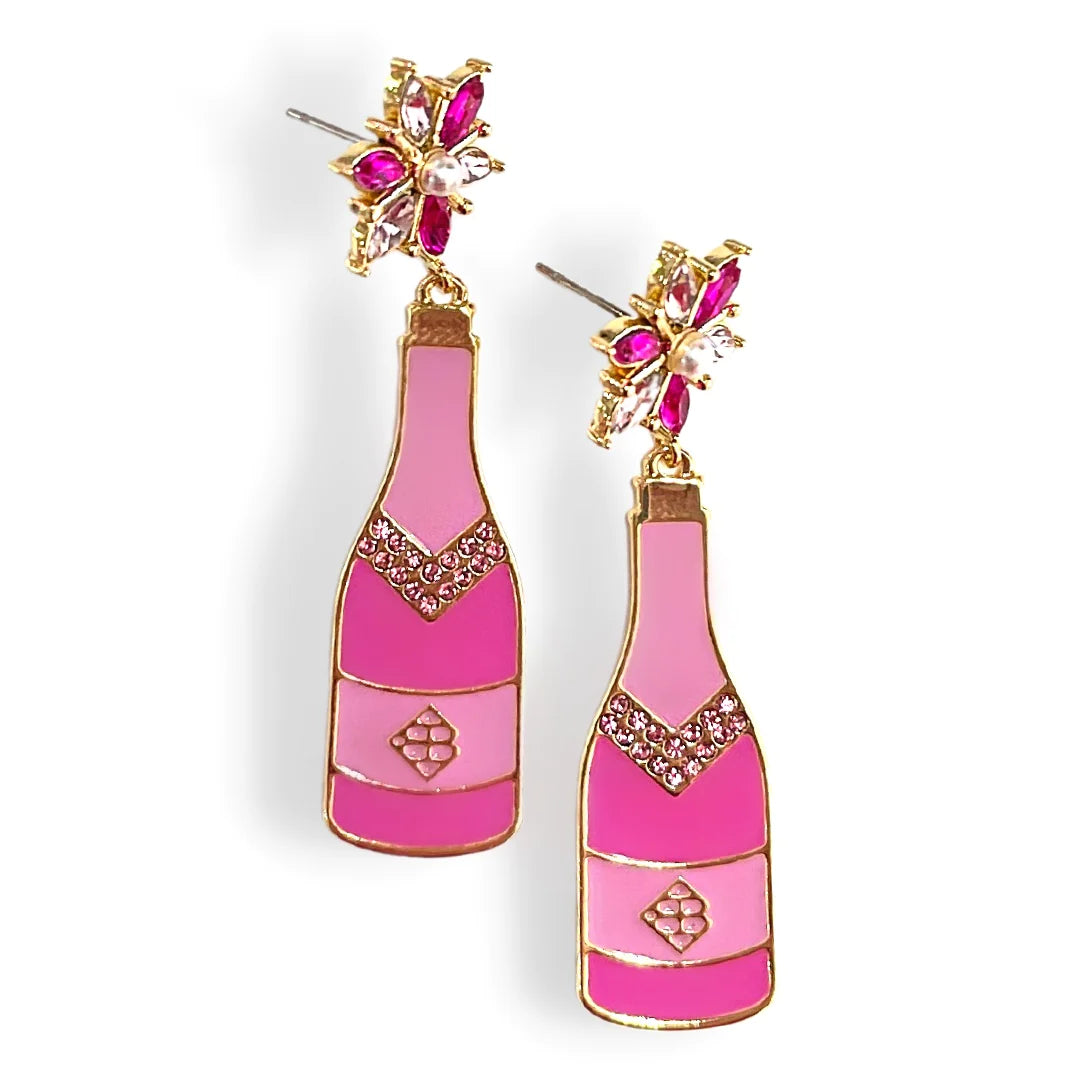 PINK CELEBRATION CHAMPAGNE EARRINGS