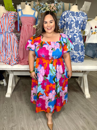 KRISTEN FLORAL MIDI DRESS