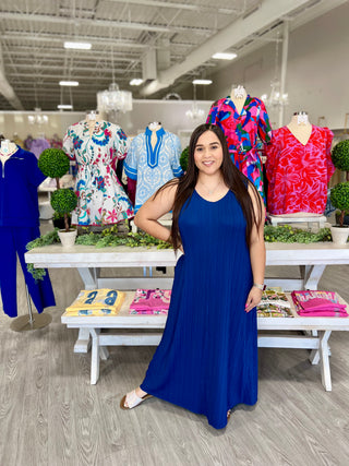 JALYNN MAXI DRESS- NAVY DOOR BUSTER