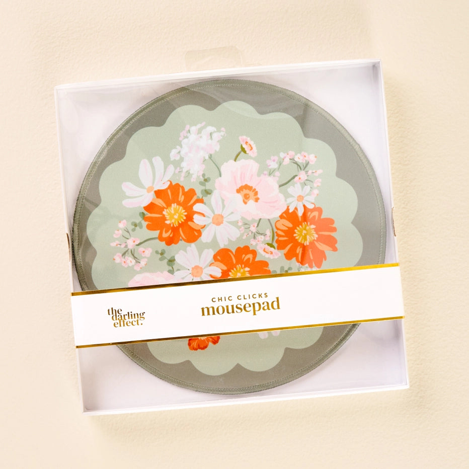 Chic Clicks Mouse Pad-Bouquet Beauty Sage