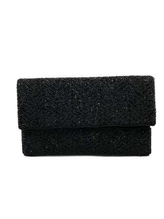 BLACK BEADED CLUTCH