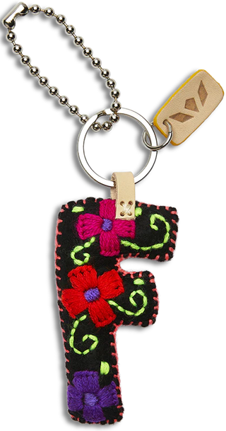 BLACK FELT CHARM INITIAL F