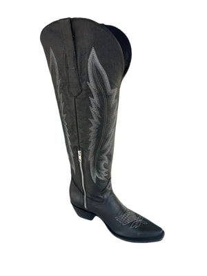 BARBAS NEGRO WIDE CALF TALL COWGIRL BOOTS
