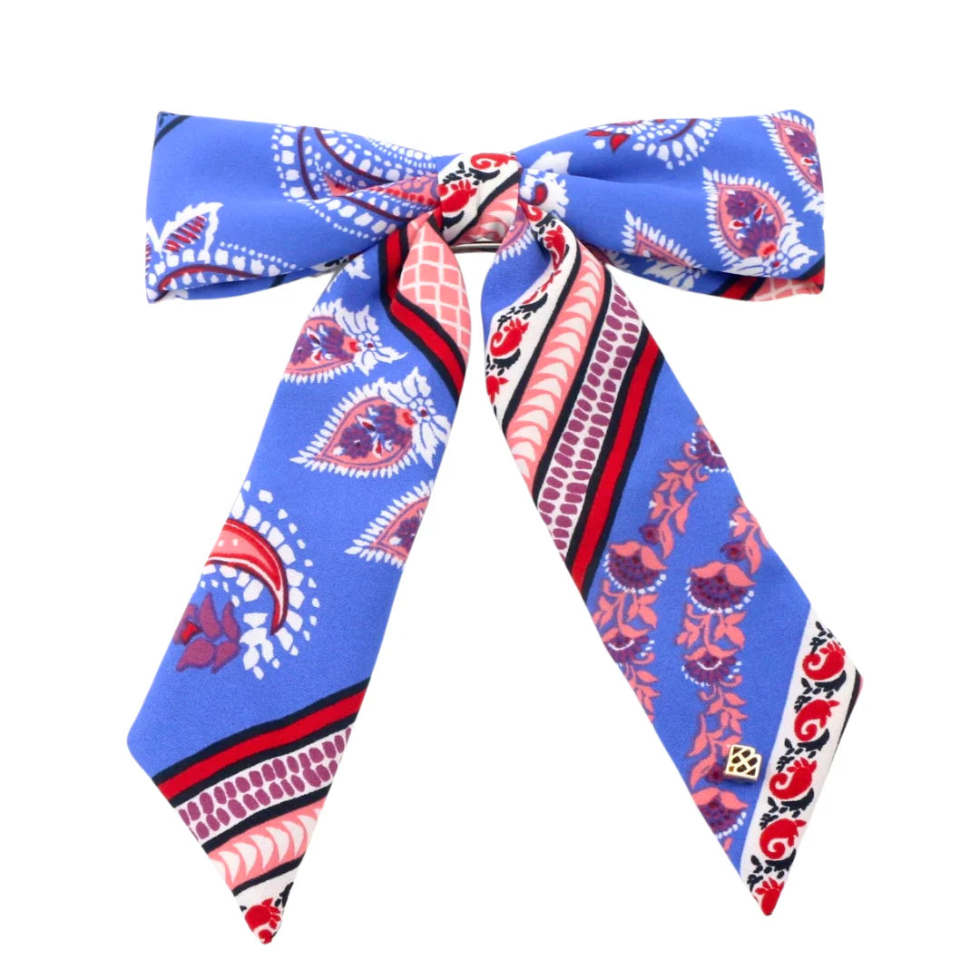 BRIANNA CANNON BLUE BANDANA BOW BARRETTE