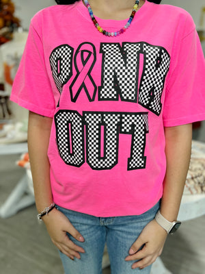 Checkered Pink Out Tee