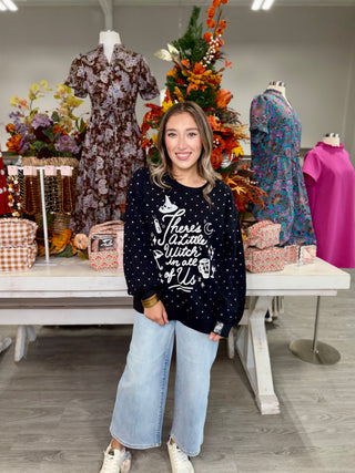 Licensed Black Scattered Rhinestone Sweatshirt